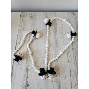 Styrofoam snowman Garland‎ vintage unique top hat
